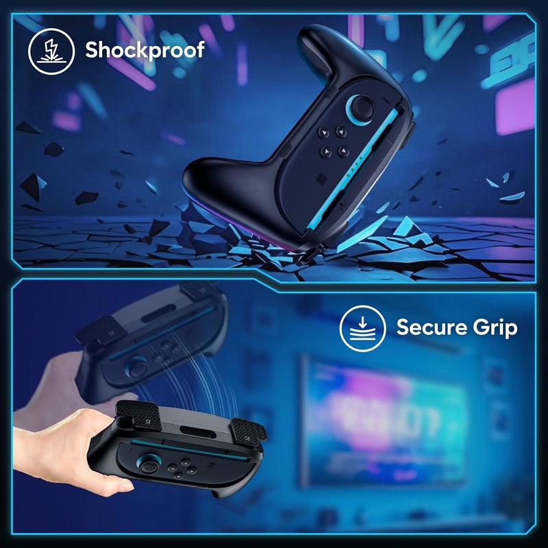 Procase 2 Pack Joy-Con Grips for Nintendo Switch 2 2025 Released, Wear-Resistant Comfort Controller Hand Grip Handles Holder for Joycon -Black - Image 5